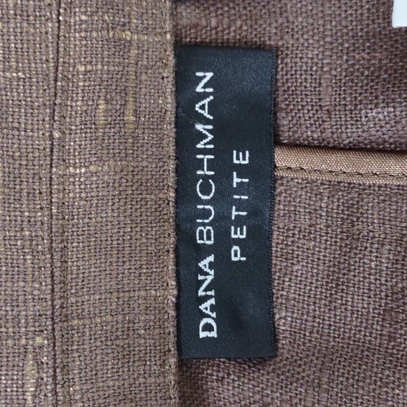 Dana Buchman Petite Brown Linen Jacket w/Gold Lurex - Picture 7 of 11